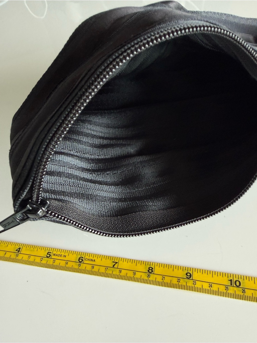 Black Ribbon Clutch - Sleek Ruched Design - Picture 4 of 4